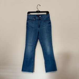 J. Crew Women’s Blue Flare Wide Leg Billie Demi Boot Crop Jeans Size 28